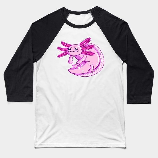 Chubby Axolotl Baseball T-Shirt by nomsikka